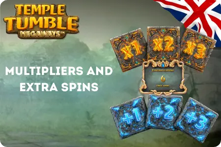 Multipliers and Extra Spins Temple Tumble Megaways online